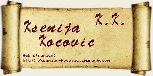 Ksenija Kočović vizit kartica